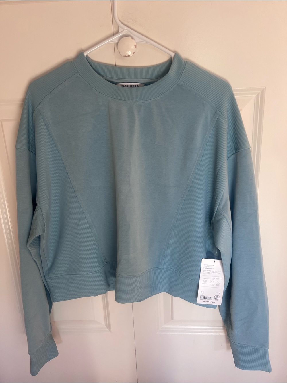 NWT Athleta Seasoft Ribbed Cropped Crewneck Sweatshirt